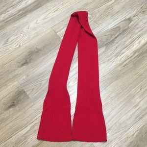 Long Red Cable Knit Scarf